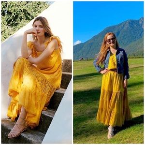 Anthropologie Fallon Eyelet Maxi Dress